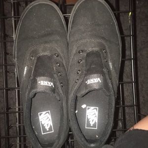vans black 6.5 youth no shoelace